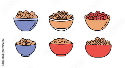 Breakfast Cereal Line art creative contemporary abstract illustration