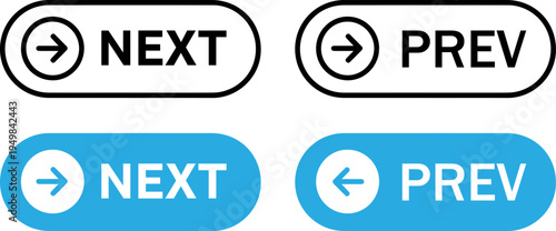 Comparison of navigation button styles for next and previous actions