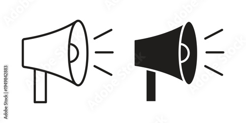 Megaphone icon symbol collection for web design. Icon Element For Design