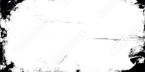 distressed black ink scratch texture with grunge border and elements, ideal for adding industrial wear, urban decay.