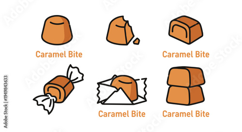 Caramel Bite Line art vector dynamic abstract artistic