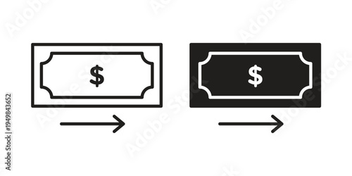 Money Transfer icon symbol collection for web design. Icon Element For Design