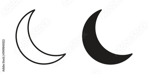 Moon icon symbol collection for web design. Icon Element For Design