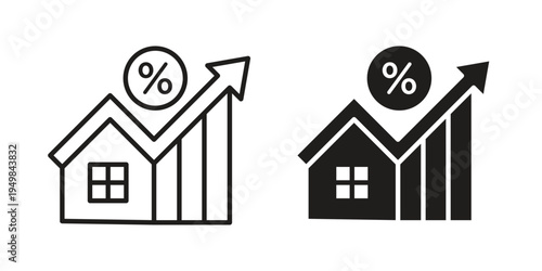 Mortgage Icon symbol collection for web design. Icon Element For Design