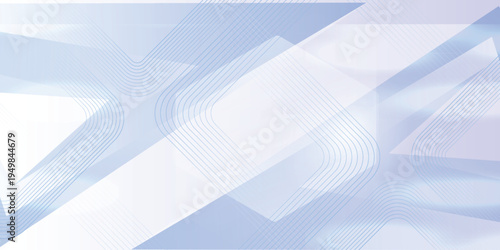 Light blue abstract background with thin curved corner lines and transparent shapes, minimal modern technology banner design