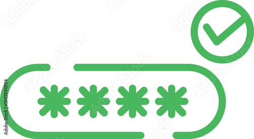 Rounded  Stroke Password Line Icon