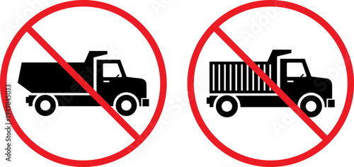 Prohibited vehicles for specific zones indicated by no-entry symbols