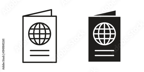 Passport icon symbol collection for web design. Icon Element For Design