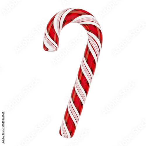 Festive red and white candy cane for christmas celebration holiday
