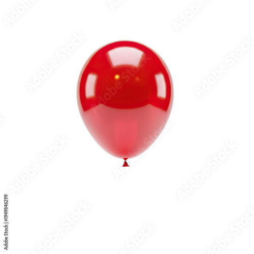 Festive Red Balloon Floating Elegantly Against a Stark transparent Background