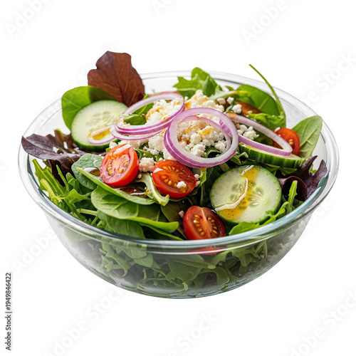 Fresh and colorful salad in a bowl with healthy ingredients