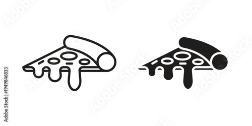 Pizza icon symbol collection for web design. Icon Element For Design