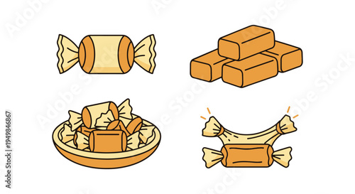 Butterscotch Line art vector colorful modern abstract design illustration