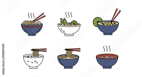Broth Dishes Line art vector creative modern fluid abstract illustration