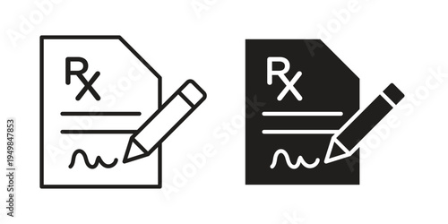 Prescription icon symbol collection for web design. Icon Element For Design