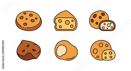 Cheese Puff Line art vector modern colorful abstract artwork illustration