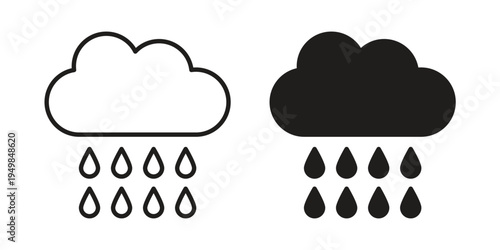Rain icon symbol collection for web design. Icon Element For Design