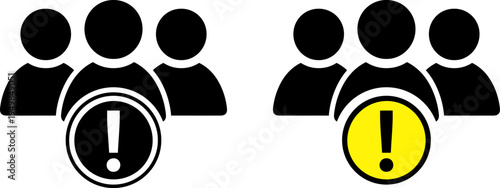 Visual representation of warning indicators within a group of people icons