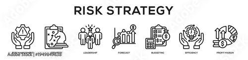 Risk Strategy web banner icon illustration concept
