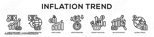Inflation Trend web banner icon illustration concept
