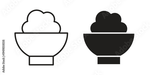 Rise Bowl icon symbol collection for web design. Icon Element For Design