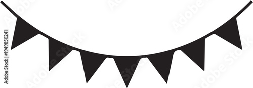 Party flags vector silhouette illustration line art for celebration or festival decoration