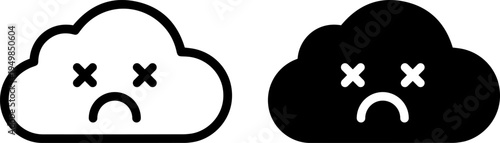 Contrasting cloud emotions with sad faces and rainy implication