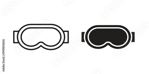 Foto Safety goggles icon symbol collection for web design