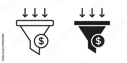 Sales funnel icon symbol collection for web design. Icon Element For Design