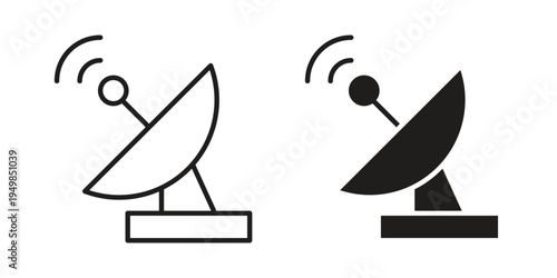 Satellite dish icon symbol collection for web design. Icon Element For Design