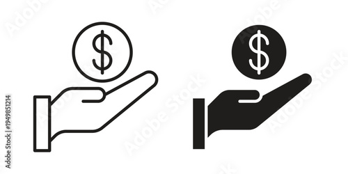 Savings icon symbol collection for web design. Icon Element For Design