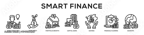 Smart Finance web banner icon illustration concept