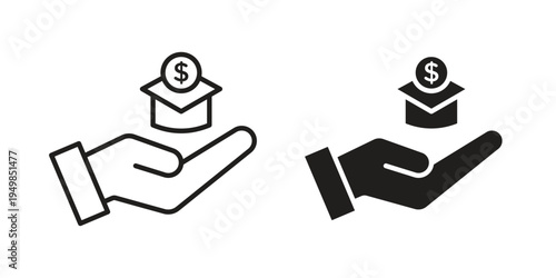 Scholarship fund icon symbol collection for web design. Icon Element For Design