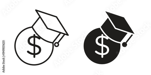 Scholarship icon symbol collection for web design. Icon Element For Design