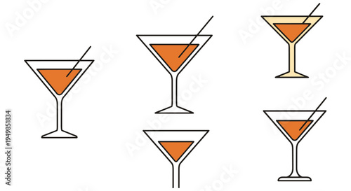 Caramel Martini Line art creative contemporary abstract illustration
