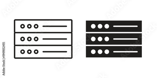 Server rack icon symbol collection for web design. Icon Element For Design