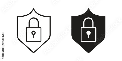 Shield lock icon symbol collection for web design. Icon Element For Design