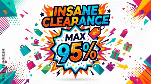 Insane Clearance Sale Banner With Max 95% Discount