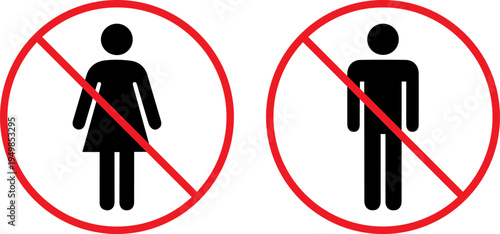 Restricted access sign for gender-specific areas