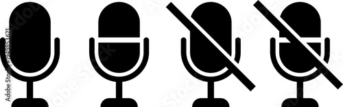 Visual representation of microphone mute and unmute actions in a sequence