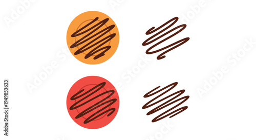 Chocolate Drizzle Plate Line creative vibrant abstract tone vector