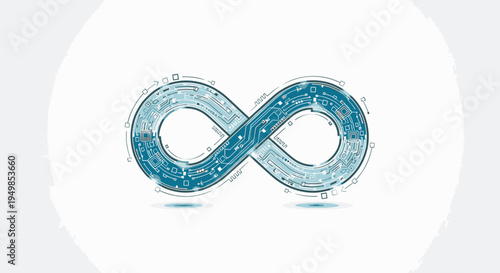 Digital Infinity Loop: Futuristic Circuitry and Endless Connection