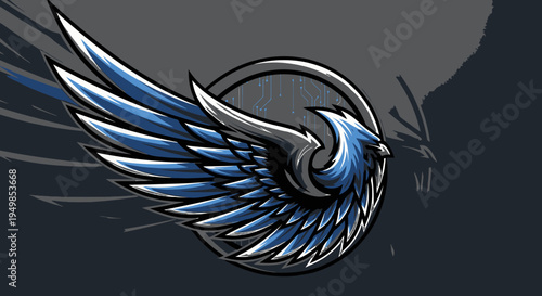 Digital Phoenix Rising - Cybernetic Bird of Renewal and Transformation