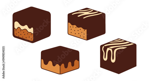 Chocolate Fudge Line art creative minimal abstract vector