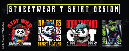 Urban Streetwear T-Shirt Design Bundle – Modern Graffiti Typography Graphic Pack