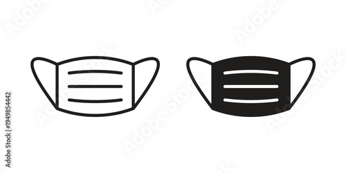 Surgical mask icon symbol collection for web design. Icon Element For Design