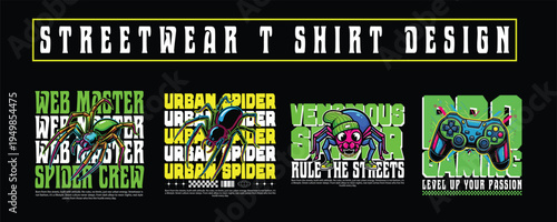 Urban Streetwear T-Shirt Design Bundle – Modern Graffiti Typography Graphic Pack