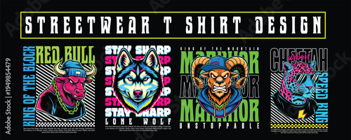 Urban Streetwear T-Shirt Design Bundle – Modern Graffiti Typography Graphic Pack