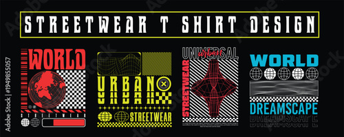 Urban Streetwear T-Shirt Design Bundle – Modern Graffiti Typography Graphic Pack