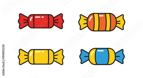 Chewy Candy Line art vector soft abstract color design